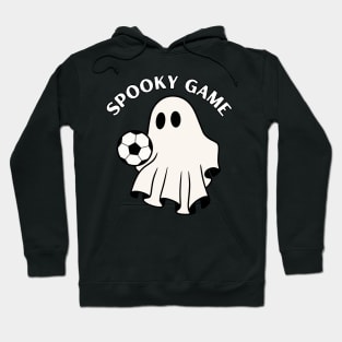 Spooky game, ghost playing footbal/soccer. Halloween Hoodie